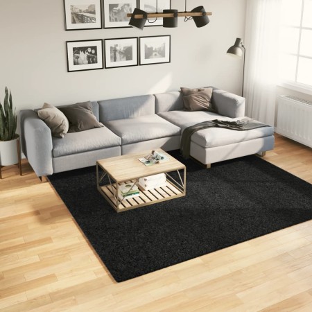 Tappeto Shaggy PAMPLONA a Pelo Lungo Moderno Nero 240x240 cm