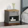Comodino VIGO Grigio 42x35x42 cm in Legno Massello di Pino