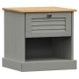 Comodino VIGO Grigio 42x35x42 cm in Legno Massello di Pino