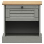 Comodino VIGO Grigio 42x35x42 cm in Legno Massello di Pino