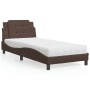 Letto con Materasso Marrone 90x190 cm in Similpelle