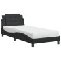 Letto con Materasso Nero 90x200 cm in Similpelle