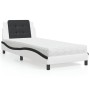 Letto con Materasso Nero e Bianco 90x200 cm in Similpelle