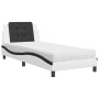 Letto con Materasso Nero e Bianco 90x200 cm in Similpelle