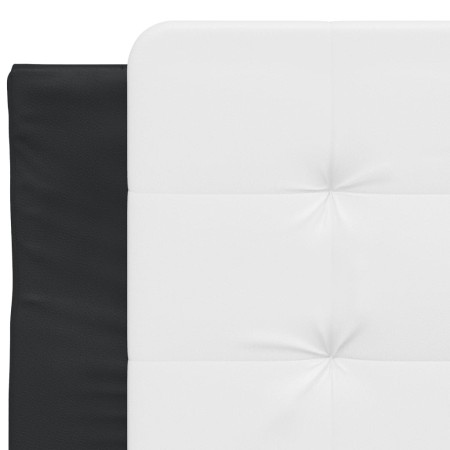 Letto con Materasso Nero e Bianco 100x200 cm in Similpelle