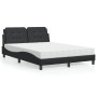 Letto con Materasso Nero 140x190 cm in Similpelle