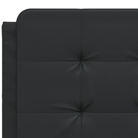 Letto con Materasso Nero 140x190 cm in Similpelle