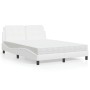 Letto con Materasso Bianco 140x200 cm in Similpelle