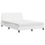 Letto con Materasso Bianco 140x200 cm in Similpelle