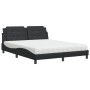 Letto con Materasso Nero 160x200 cm in Similpelle