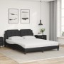 Letto con Materasso Nero 160x200 cm in Similpelle