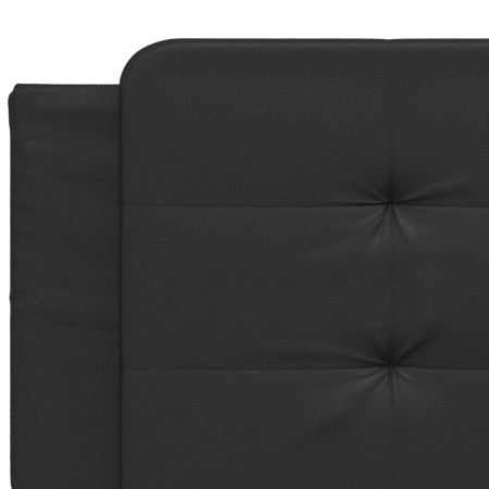 Letto con Materasso Nero 160x200 cm in Similpelle