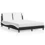 Letto con Materasso Nero e Bianco 140x200 cm in Similpelle