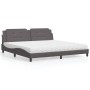 Letto con Materasso Grigio 200x200 cm in Similpelle