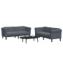 Set di Divani 2 pz Grigio Scuro in Velluto