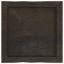 Piano Tavolo Marrone Scuro 40x40x(2-6)cm in Rovere Non Trattato