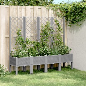 Fioriera Giardino con Traliccio Grigio Chiaro 160x40x142 cm PP