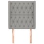 Testiera ad Orecchio Grigio Chiaro 83x23x118/128 cm in Tessuto