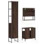 Set Mobili da Bagno 3 pz Rovere Marrone in Legno Multistrato