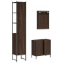 Set Mobili da Bagno 3 pz Rovere Marrone in Legno Multistrato