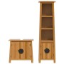 Set Mobili da Bagno 2 pz in Legno Massello di Pino