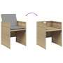 Sedie da Giardino con Cuscini 4 pz Beige Misto in Polyrattan