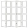 Divisorio Ambienti 5Pannelli Bianco Legno Massello di Paulownia