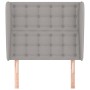 Testiera ad Orecchio Grigio Chiaro 103x23x118/128 cm in Tessuto