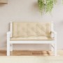 Cuscini Panca da Giardino 2pz Beige 120x50x7 cm Tessuto Oxford