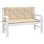 Cuscini Panca da Giardino 2pz Beige 120x50x7 cm Tessuto Oxford