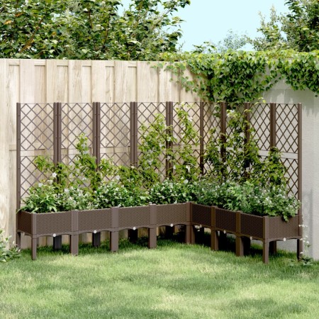 Fioriera da Giardino con Traliccio Marrone 200x160x142 cm in PP