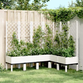 Fioriera da Giardino con Graticcio Bianco 160x120x142 cm in PP