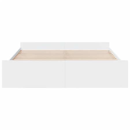 Giroletto con Cassetti Bianco 200x200 cm in Legno Multistrato