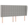 Testiera ad Orecchio Grigio Chiaro 183x23x118/128 cm in Tessuto