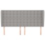 Testiera ad Orecchio Grigio Chiaro 183x23x118/128 cm in Tessuto
