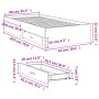 Giroletto con Cassetti Bianco 90x200 cm in Legno Multistrato