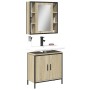 Set Mobili da Bagno 2 pz Rovere Sonoma in Legno Multistrato