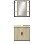 Set Mobili da Bagno 2 pz Rovere Sonoma in Legno Multistrato