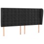 Testiera ad Orecchio Nera 183x23x118/128 cm in Velluto