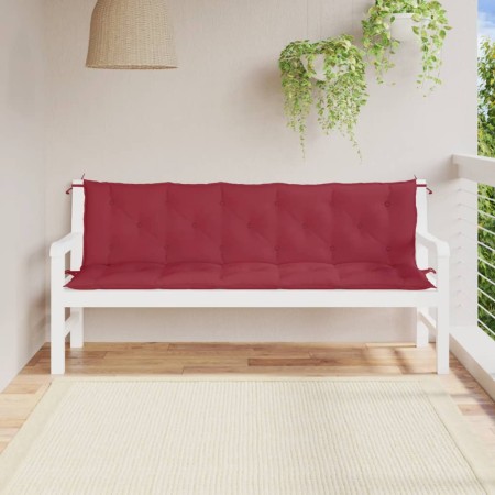 Cuscini per Panca 2 pz Rosso Vino 180x50x7 cm in Tessuto Oxford