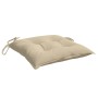 Cuscini per Sedia 6 pz Beige 40x40x7 cm in Tessuto Oxford