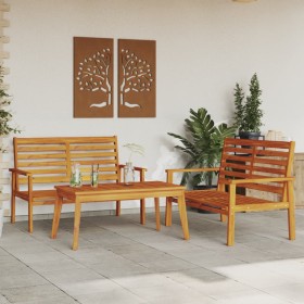 Set da Salotto da Giardino 3 pz in Legno Massello di Acacia