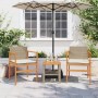 Sedie Giardino con Cuscini 2 pz Beige Polyrattan Legno Massello