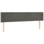 Testiera ad Orecchio Grigio Scuro 163x16x78/88 cm in Velluto