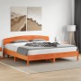 Giroletto con Testiera Marrone Cera 200x200 cm Massello Pino
