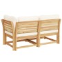 Set Salotto da Giardino 2 pz con Cuscini Legno Massello Acacia