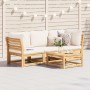 Set Mobili da Giardino 3pz con Cuscini Legno Massello di Acacia