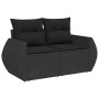 Set Divano da Giardino 6 pz con Cuscini Nero in Polyrattan