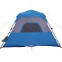 Tenda Campeggio 6 Persone Blu Rilascio Rapido Impermeabile