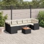 Set Divani da Giardino con Cuscini 8 pz Nero in Polyrattan